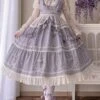 Psalm Rose Series Elegant Wisteria Flower Ruffled Lace Pastoral Style Classic Lolita Sleeveless Dress JSK -MIMY Lolita Shop 1 500x672 572
