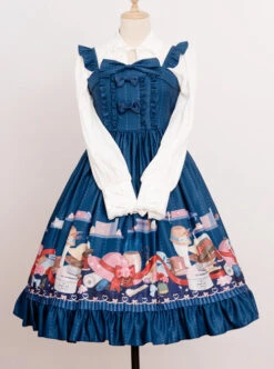 Magic Tea Party Handmade Girl's Hat Shop Series Printing Classic Lolita Sling Dress -MIMY Lolita Shop 1 500x672 618