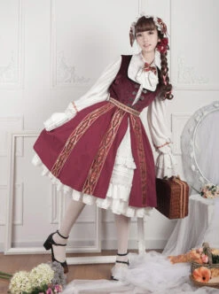 Anna Polka Series Embroidery Retro Classic Lolita Jumper Dress -MIMY Lolita Shop 1 500x672 619