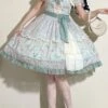 Lily Of The Valley Blossom Series Chiffon Lace Bowknot Pearl Chain Decoration Classic Lolita Sleeveless Dress Set -MIMY Lolita Shop 1 500x672 626