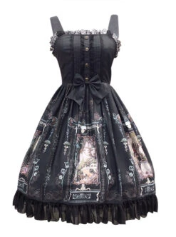 Old Castle Elves Series Retro Lace Classic Lolita Sling Dress -MIMY Lolita Shop 1 500x672 629
