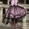 Bach Old Testament Series Pure Color Love Button Retro Polka Dot Top Embroidered Hem Classic Lolita Sleeveless Dress Set