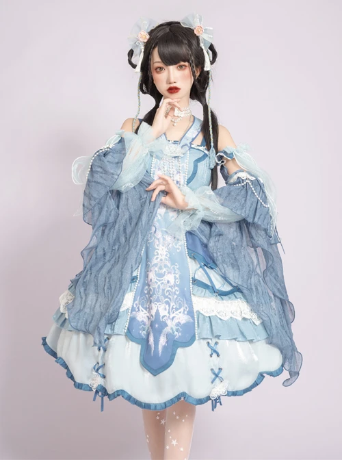 Phoenix Chirping Series JSK Chinese Style Classic Lolita Sling Dress 11 Phoenix Chirping Series JSK Chinese Style Classic Lolita Sling Dress - Image 9