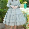 Elegant Little High Collar Jacquard Ruffle Long Sleeve Classic Lolita Long Style Dress