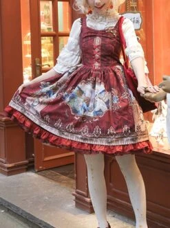 Prophetic Poem Series Multicolor Vintage Cotton Print JSK Classic Lolita Sleeveless Dress -MIMY Lolita Shop 1 500x672 647