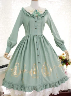 Alice In Wonderland Series OP Classic Lolita Long Sleeve Dress -MIMY Lolita Shop 1 500x672 650