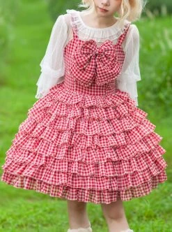 Multi-Layered Cake Skirt Series Bowknot Decoration Plaid Print Daily All-Match Classic Lolita Sleeveless Dress 13 Multi-Layered Cake Skirt Series Bowknot Decoration Plaid Print Daily All-Match Classic Lolita Sleeveless Dress -MIMY Lolita Shop 1 500x672 652