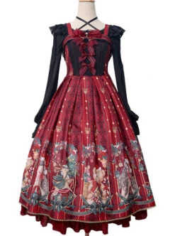 Alice's Christmas Series JSK Classic Lolita Wine Red Sling Dress 15 Alice's Christmas Series JSK Classic Lolita Wine Red Sling Dress -MIMY Lolita Shop 1 500x672 670
