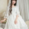 Pure White Retro Gorgeous Trumpet Sleeve Classic Lolita Wedding Dress 1 Pure White Retro Gorgeous Trumpet Sleeve Classic Lolita Wedding Dress -MIMY Lolita Shop 1 500x672 671