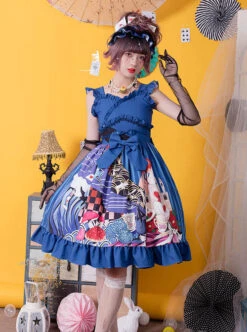 Magic Tea Party Breeze Alice Series JSK Bowknot Classic Lolita Sling Dress -MIMY Lolita Shop 1 500x672 683