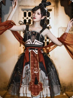 Mythical Animals Fight Series JSK Classic Lolita Sling Dress -MIMY Lolita Shop 1 500x672 688