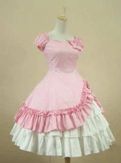 Cotton Short Sleeves Ruffle Classic Lolita Dress -MIMY Lolita Shop 1 500x672 689