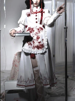 Scarlet Cross Series OP Long Style Blood Printing Halloween Nurse Gothic Lolita Long Sleeve Dress -MIMY Lolita Shop 1 500x672 70