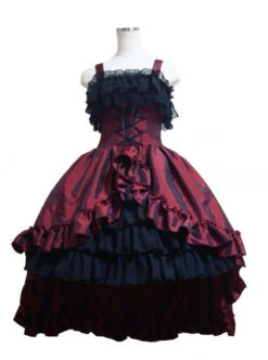 Gorgeous Lace Bind Strap Gothic Lolita Sling Dress -MIMY Lolita Shop 1 500x672 71