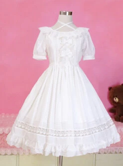 Pure Color Short Sleeves Classic Lolita Dress -MIMY Lolita Shop 1 500x672 711