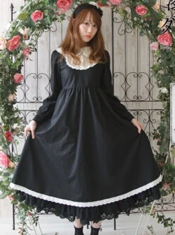 Black Corduroy Long Sleeve Classic Lolita Long Dress 10 Black Corduroy Long Sleeve Classic Lolita Long Dress -MIMY Lolita Shop 1 500x672 719