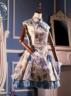 White Dragon Series Chinese Style Qi Lolita Sleeveless Dress -MIMY Lolita Shop 1 500x672 727