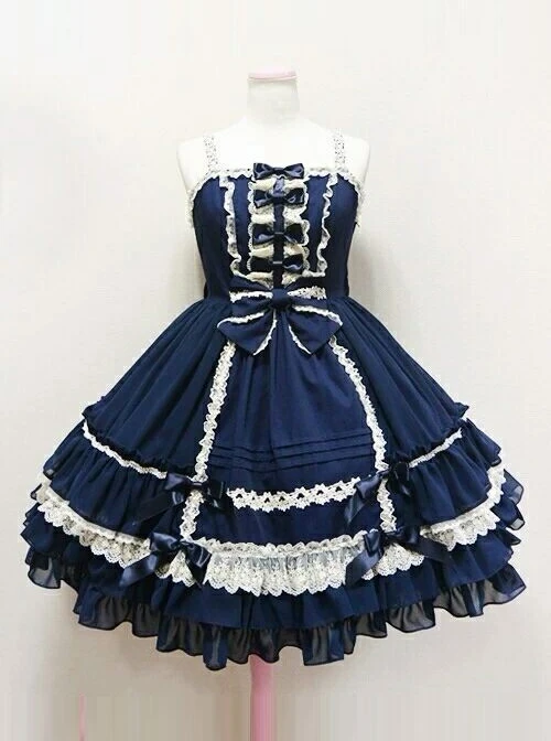 Palace Style Bowknot Lace Classic Lolita Sling Dress 4 Palace Style Bowknot Lace Classic Lolita Sling Dress - Image 2