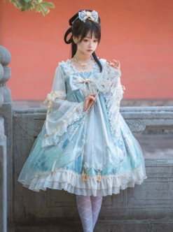 Chinese Style Red-crowned Crane Printing Classic Lolita Long Sleeve Dress -MIMY Lolita Shop 1 500x672 735