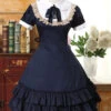 Doll Collar Flounced Classic Lolita Short Sleeves Dress 1 Doll Collar Flounced Classic Lolita Short Sleeves Dress -MIMY Lolita Shop 1 500x672 740