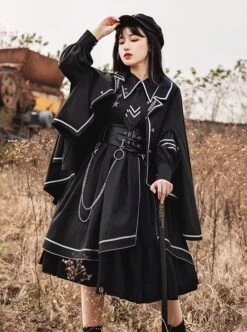 Loyal Chariot Series Military Style Handsome Detachable Brooch Irregular Hem Design Punk Lolita Long-Sleeved Dress Set 11 Loyal Chariot Series Military Style Handsome Detachable Brooch Irregular Hem Design Punk Lolita Long-Sleeved Dress Set -MIMY Lolita Shop 1 500x672 787
