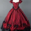 Victorian Retro Wine Red Bowknot Gothic Lolita Prom Long Dress -MIMY Lolita Shop 1 500x672 843