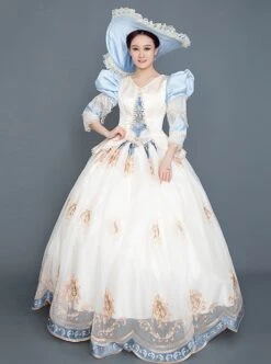 Blue Puff Sleeve Light Champagne Hem Lace Embroidery Classical Court Party Lolita Prom Dress 15 Blue Puff Sleeve Light Champagne Hem Lace Embroidery Classical Court Party Lolita Prom Dress -MIMY Lolita Shop 1 500x672 870