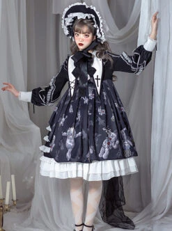 Resentment Puppet Doll Series OP Gothic Lolita Long Sleeve Dress -MIMY Lolita Shop 1 500x672 90