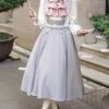 Marsha College Series Pink Gray Cute Sweet School Lolita Fake Two Pieces Long Sleeves Suspender Dress