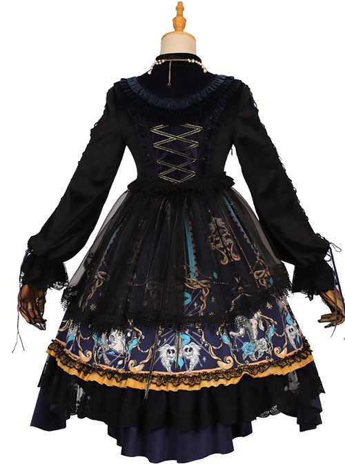 Divine Salvation Series OP Printing Retro Gothic Lolita Long Sleeve Dress Set 7 Divine Salvation Series OP Printing Retro Gothic Lolita Long Sleeve Dress Set - Image 5