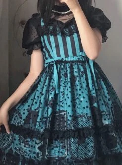 Striped Witch Cat Print Detachable Black Star Lace Net Yarn Halloween Gothic Lolita Sleeveless Dress 20 Striped Witch Cat Print Detachable Black Star Lace Net Yarn Halloween Gothic Lolita Sleeveless Dress -MIMY Lolita Shop 10 500x672 24