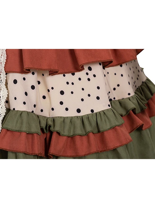 Pure Color Pastoral Style Stitching Design Sweet Lolita Sling Dress 12 Pure Color Pastoral Style Stitching Design Sweet Lolita Sling Dress - Image 10