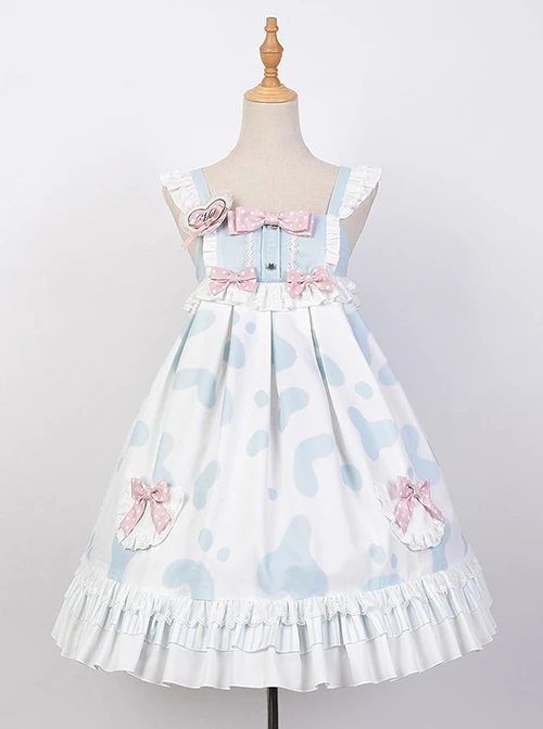 Small Milk Cow Series Lace High Waist Everyday Cute Spots Ruffle Sweet Lolita Sailor Collar Bunny Ears Shirt Sleeveless Dress Set 8 Small Milk Cow Series Lace High Waist Everyday Cute Spots Ruffle Sweet Lolita Sailor Collar Bunny Ears Shirt Sleeveless Dress Set - Image 6