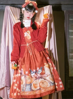 Persimmon Printing JSK Chinese Style Sweet Lolita Short Style Sling Dress -MIMY Lolita Shop 10 500x672 41