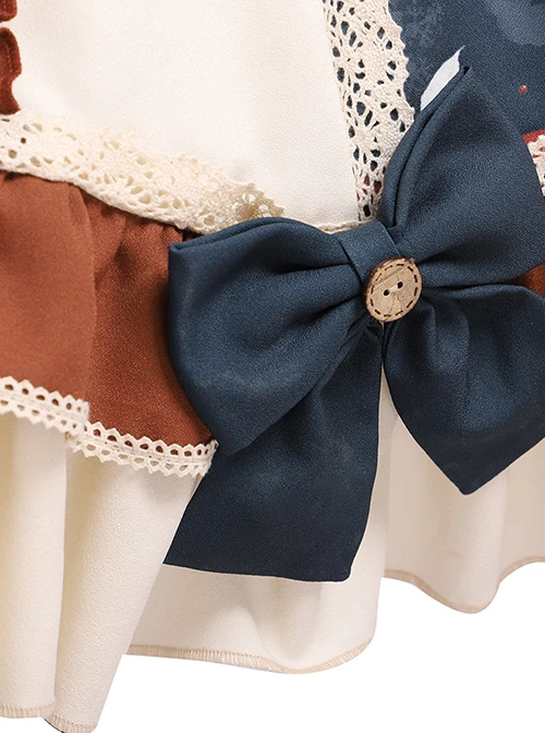 Distance Christmas Series JSK Open Front Cute Printing Retro Pastoral Style Sweet Lolita Sling Dress 6 Distance Christmas Series JSK Open Front Cute Printing Retro Pastoral Style Sweet Lolita Sling Dress - Image 4