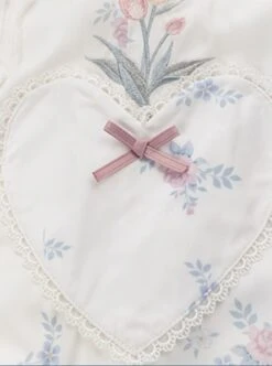 Tulip Bouquet Series Pastoral Style Doll Collar Lace Floral Plaid Lantern Sleeve Classic Lolita Short-Sleeved Dress -MIMY Lolita Shop 10 500x672 77