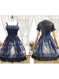 Old Castle Elves Series Retro High Waist Lolita Sling Dress 15 Old Castle Elves Series Retro High Waist Lolita Sling Dress -MIMY Lolita Shop 10 500x672 86