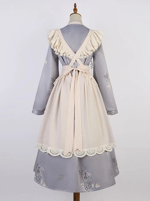 Pharmacy In The Clouds Series Chinese Style Han Elements Forest Vibes Gentle Sweet Light Purple Lolita Dress Apricot Overskirt Two Piece Set 6 Pharmacy In The Clouds Series Chinese Style Han Elements Forest Vibes Gentle Sweet Light Purple Lolita Dress Apricot Overskirt Two Piece Set - Image 4