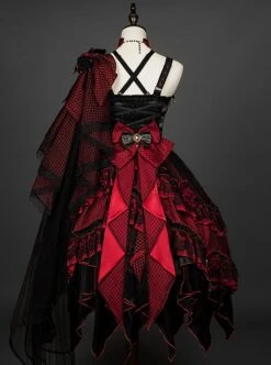 Astoria Series Flower Ruby Demonic Black Dragon Tea Party Gorgeous Gothic Lolita Rose Bowknot Sleeveless Dress Necklace Set -MIMY Lolita Shop 11 500x672 10
