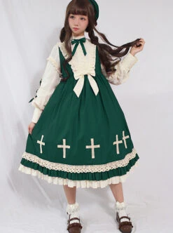 Crucifix Choir Series Sweet Lolita Long Sleeve Dress And Cloak Set -MIMY Lolita Shop 11 500x672 23