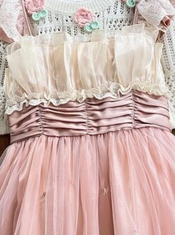 Elegant Sweet Daily Lace Pleats Embroidered Hem Pearls Love Decoration Sweet Lolita Sleeveless Dress -MIMY Lolita Shop 11 500x672 25