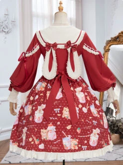 Strawberry Milkshake Series OP Sweet Lolita Long Sleeve Dress -MIMY Lolita Shop 11 500x672 27