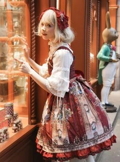 Prophetic Poem Series Multicolor Vintage Cotton Print JSK Classic Lolita Sleeveless Dress -MIMY Lolita Shop 11 500x672 55