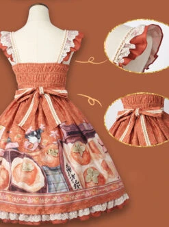 Persimmon Printing JSK Chinese Style Sweet Lolita Short Style Sling Dress -MIMY Lolita Shop 12 500x672 25