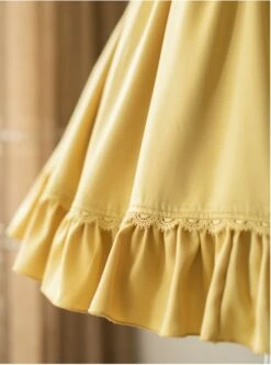 Elegant Satin Lace Lace Collar Tunic Slim Fit Multicolor Puff Short Sleeve Bow Belt Classic Lolita Dress -MIMY Lolita Shop 12 500x672 38