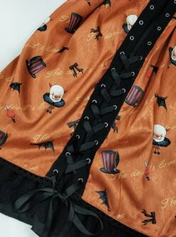 Sweet Cool Girly Halloween Clown Print Spider Web Decoration Lace Gothic Lolita Sleeveless Dress -MIMY Lolita Shop 12 500x672 7