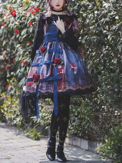 Midnight Magic Series Gothic Style Graphic Print Decoration Personalized Pendant Cloth Strip Lolita Slip Dress -MIMY Lolita Shop 12 500x672 8