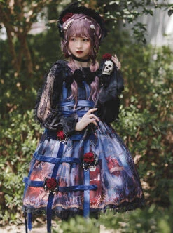 Midnight Magic Series Gothic Style Graphic Print Decoration Personalized Pendant Cloth Strip Lolita Slip Dress -MIMY Lolita Shop 13 500x672 7