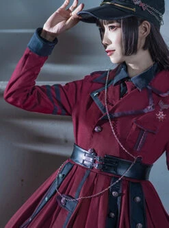 The Battle Of The Jedi Series OP Pure Color Military Style Lolita Red Black Autumn Winter Long Sleeve Dress -MIMY Lolita Shop 14 500x672 14