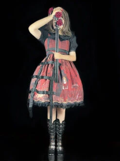 Midnight Magic Series Gothic Style Graphic Print Decoration Personalized Pendant Cloth Strip Lolita Slip Dress -MIMY Lolita Shop 14 500x672 6